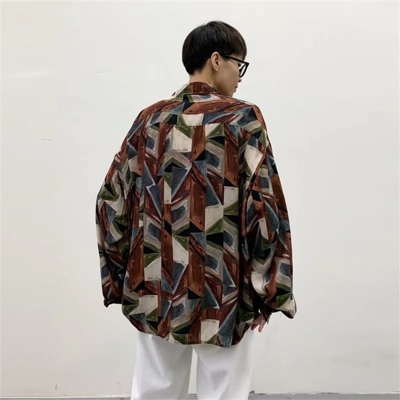 C164-P28 新款潮潮流青春流行男慵懒衬衫宽松型长袖图片