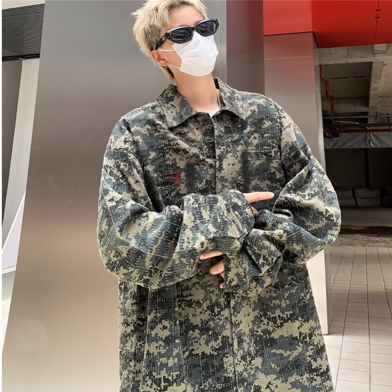 日系古着感暗纹花衬衫男女款夏威夷宽松高级感衬衣服C4554/P48,男装衬衫,星座506