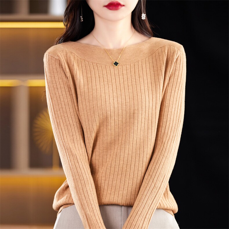 秋冬季新款纯色毛衣女长袖宽松显瘦百搭针织毛衣上衣,针织衫/毛衣,贵皇网供仓