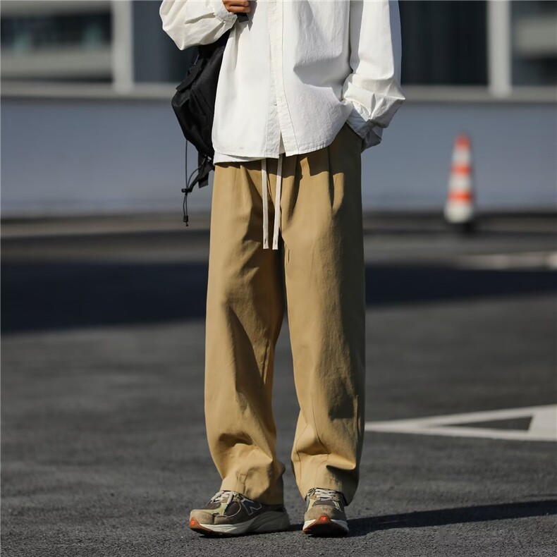 工装休闲裤男港风潮流直筒裤子春季2024新款ins宽松长裤K4899-P32,男装休闲裤,星座412-3