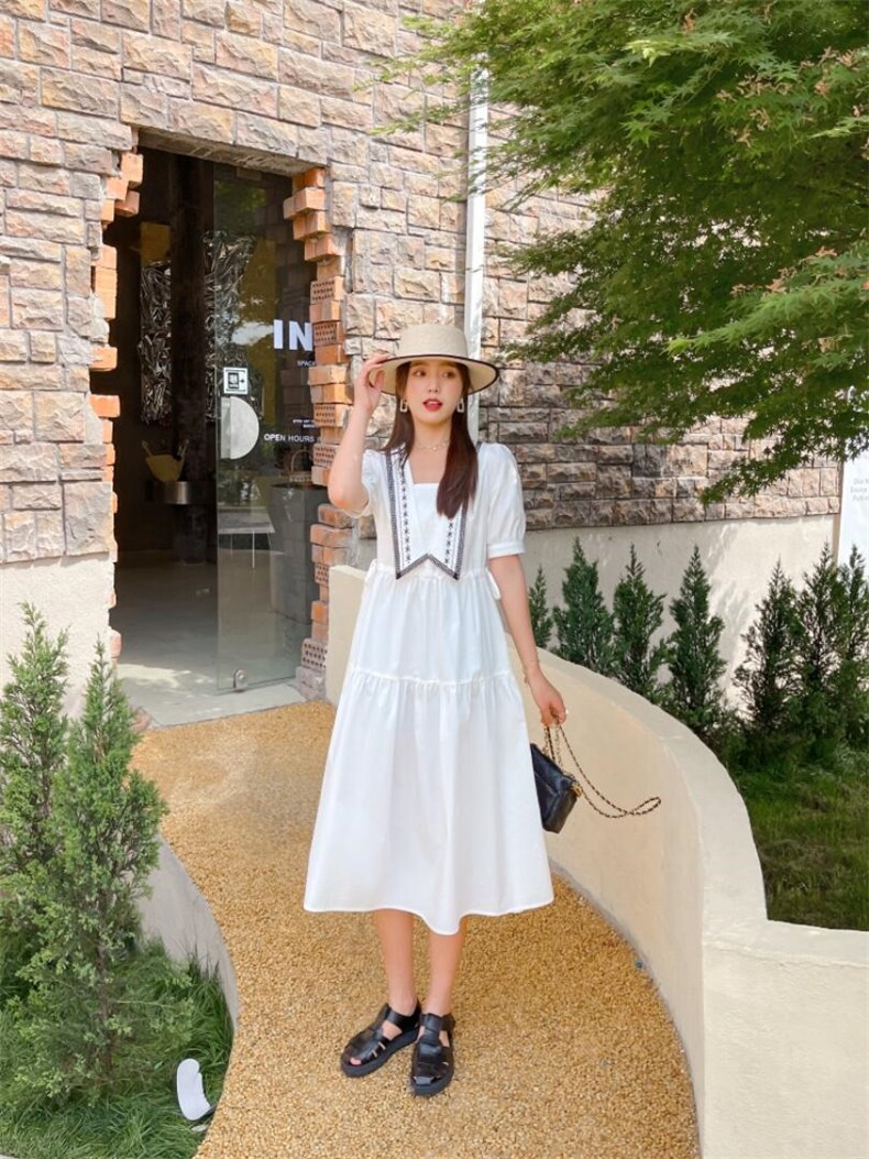 PANDLI超美的它简直太好看’太有感觉了‘领口绣花拼接设，女装，潘大利