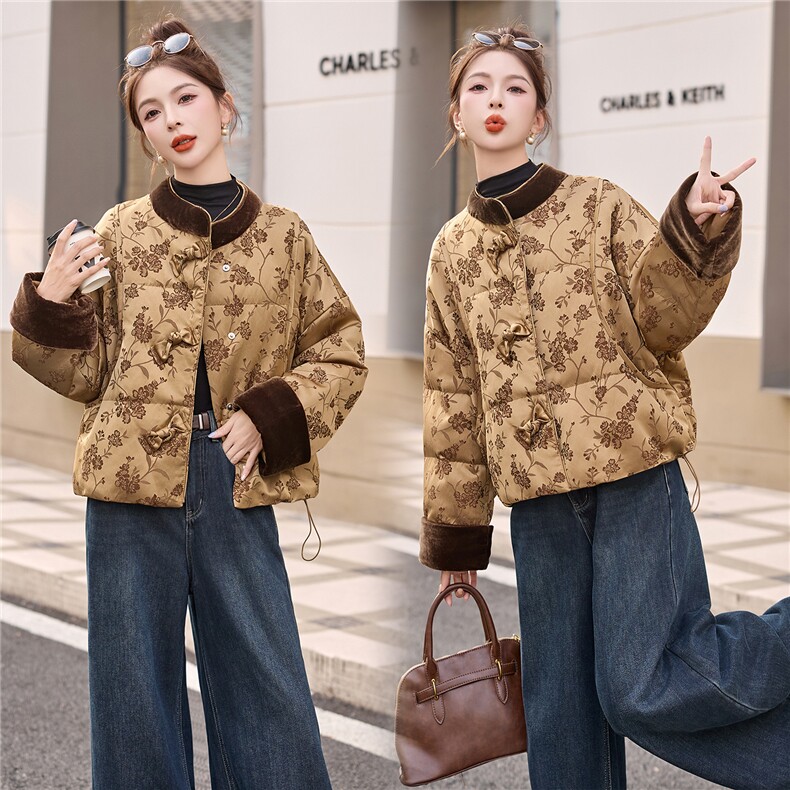 现货主推2025年冬季新款國风羽绒服外套女，女装羽绒服，曼娅璐