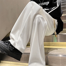 特批P40无差价2025秋季大码肌理感阔腿裤男潮牌宽松拖地长裤K1322，男装休闲裤，电商A001
