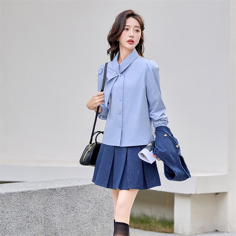 小香风马甲套装女春季2025新款爆款时尚富家千金衬衫百褶裙三件套,女装套装/套裙,凯瑟曼