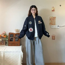 网图美式棒球领夹克复古徽章设计高街宽松显瘦外套YY803-特P41，男装夹克，电商C216