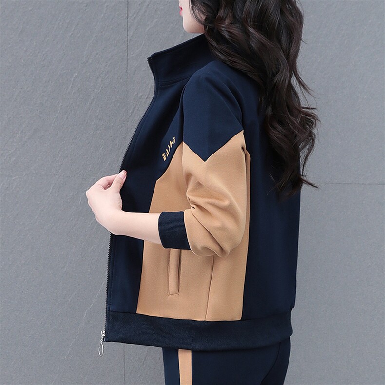 2025新款立领休闲短外套春季连帽印花大码女装开衫宽松高品质上衣,女装短外套,燕颉服饰
