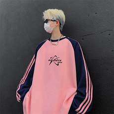 抖音得物供货提供视频秋冬重磅美式宽松织带圆领卫衣0705，男装卫衣，电商A486