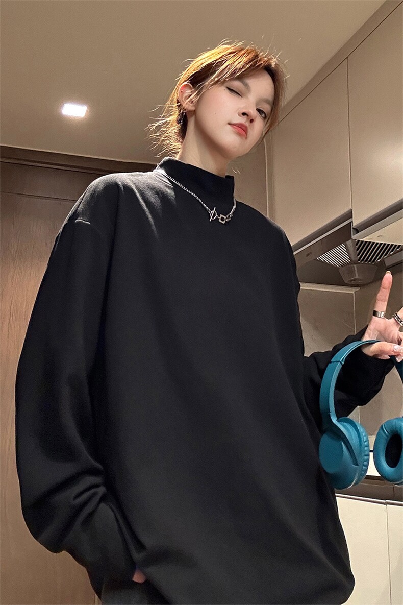 德绒可二开纯色打底衫HD1318-TP20控38冬季时尚半高领男女卫衣,男装卫衣,电商A102-1