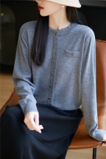 轻奢简约针织衫女春宽松薄款显瘦软糯低领毛衣打底衫内搭，女装针织衫/毛衣，晨旭羊绒