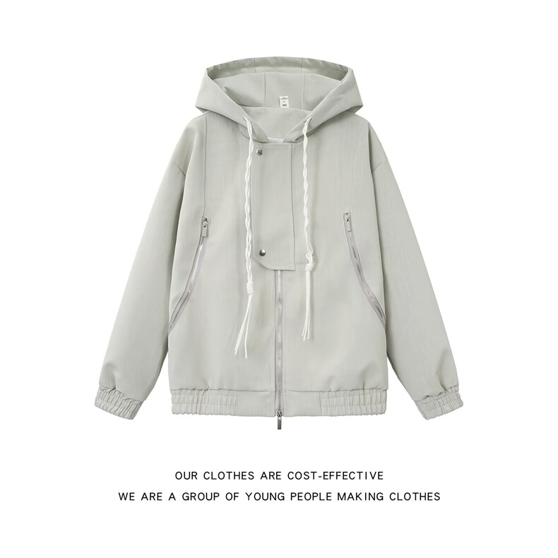 连帽皮衣夹克男款秋冬美式复古外套拉链短款棒球服JK93-P88图片