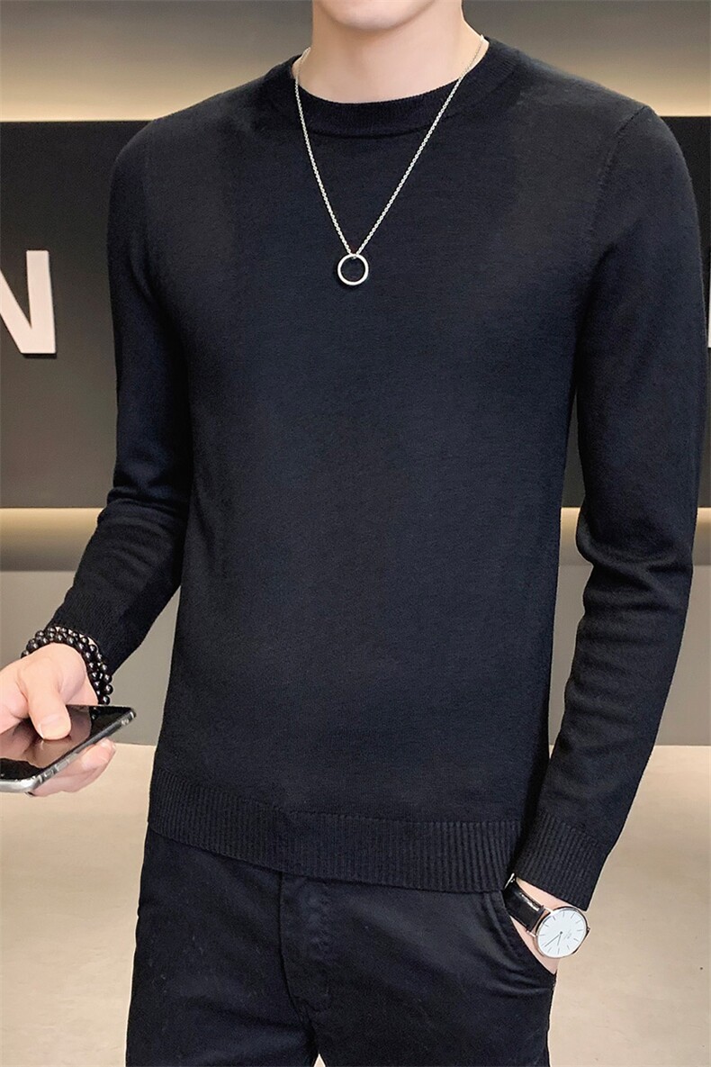 针织衫毛衣男2024秋冬纯色修身圆领百搭打底衫跑量款M601-特P35,男装针织衫/毛衣,电商D303
