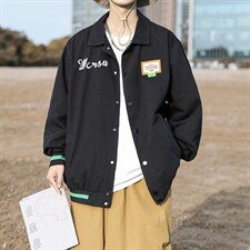 2022复古简约翻领夹克男女街头宽松百搭潮流休闲外套W5347-P48，男装夹克，星座512-2