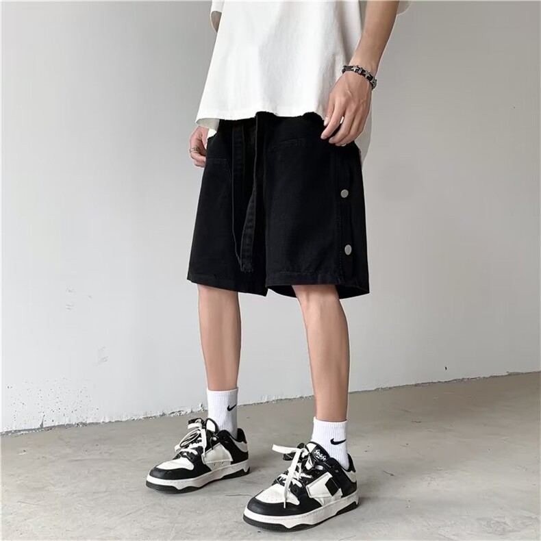 潮流牛仔裤新款短裤日常时尚都市简约男高腰夏季流行慵懒,男装牛仔裤,星座716-2