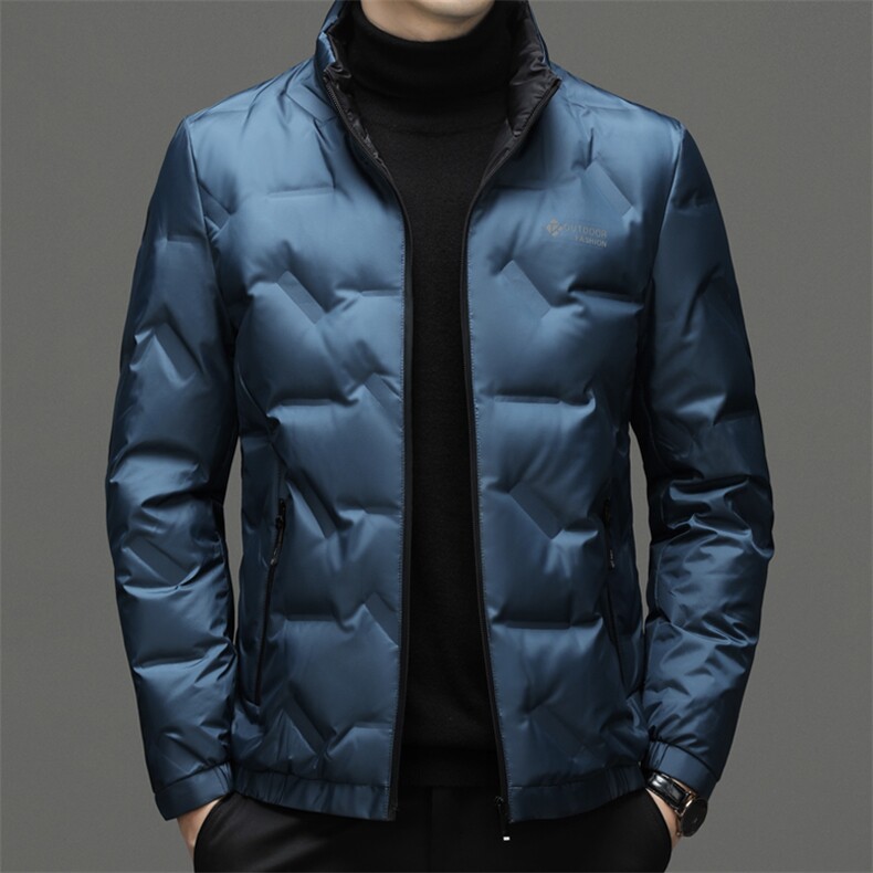 2023冬季新款男装商务休闲羽绒服中年立领男士白鸭绒加厚保暖外套，男装羽绒服，电商B212（原钱塘6029）