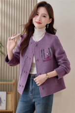 轻熟优雅气质红色毛呢短外套女2025秋冬新款时尚显瘦双面羊毛大衣，女装毛呢外套，韩宇舍