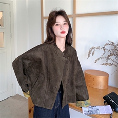 新品大货好数据撞色麂皮绒外套6838-P165控268，女装短外套，2C196