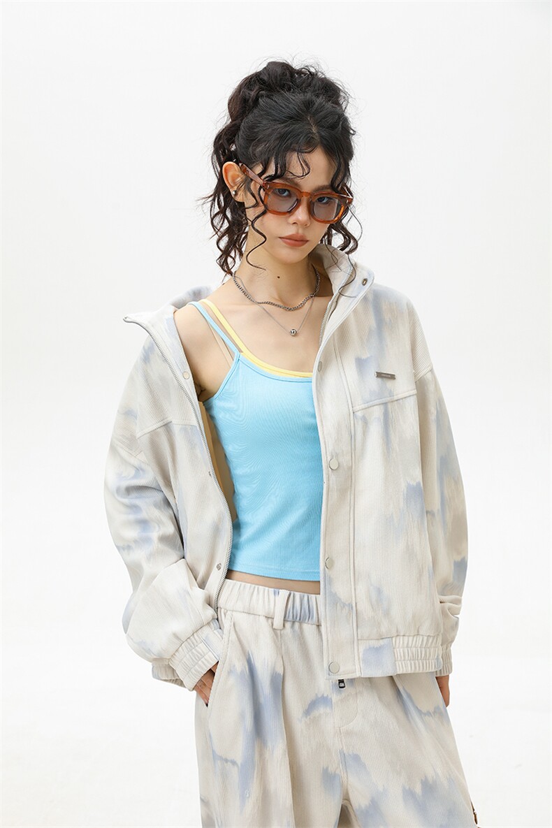 311B-1-25075-P80控158潮牌户外立领夹克纯棉水洗宽松休闲上衣,男装夹克,星座311B-1
