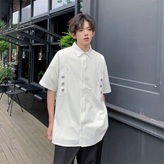 纯色衬衫抖音直播现货短情侣款冰丝衬衣DS-C323-1-7770-P38，男装衬衫，电商C323-1