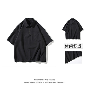 冰丝透气亲肤宽松简约松翻领T恤  TT320-特批37图片