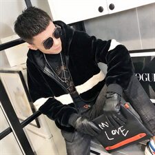 撞色仿皮草加绒棉服社会小伙加厚男棉衣保暖外套C301B-PC02，男装棉衣，电商C301B