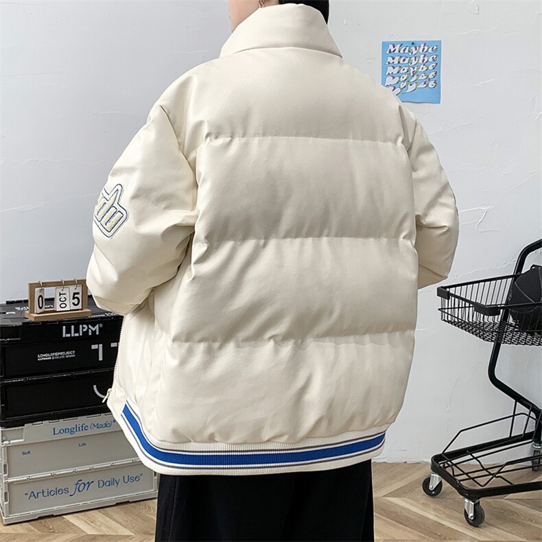 冬季毛巾绣PU皮棉衣立领外套加绒加厚棉服男士8115-P140控价188,男装棉衣,电商A441-1