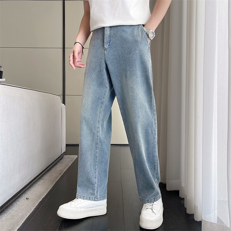 抖音春秋人字纹休闲牛仔裤大码男装X13/P40,男装牛仔裤,电商B331
