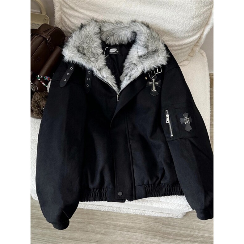 706-1-MY5035-P108特P现货冬季毛领座山雕棉服十字架加厚外套,男装棉衣,星座706-1