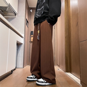 8XL-M加绒雪尼尔裤子秋冬麦穗纹卫裤潮牌直筒休闲长裤KZ1938/P58图片
