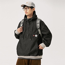 2026春季新款男装日系潮牌宽松连帽外套休闲夹克JK582-F138，男装夹克，电商A101（原外27）