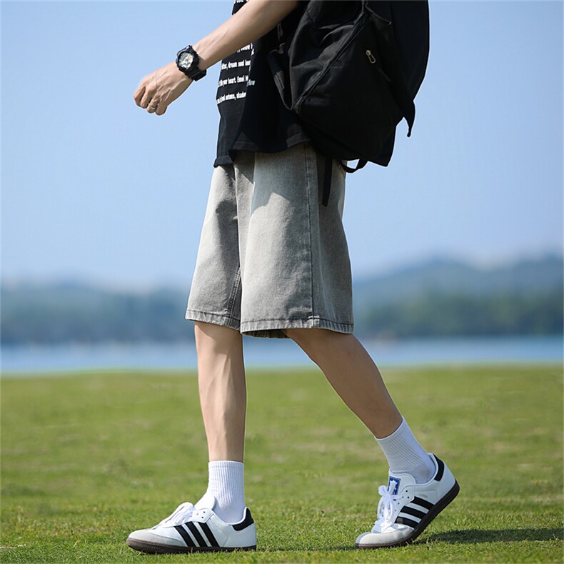 牛仔短裤男士韩版潮流做旧痞帅2024夏季新款ins五分裤RK1894-P37，男装牛仔裤，星座412-2