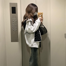 抖音得物品质26春装美式重磅结构斜拉链高领连帽卫衣开衫外套W61，女装短外套，电商A486-1