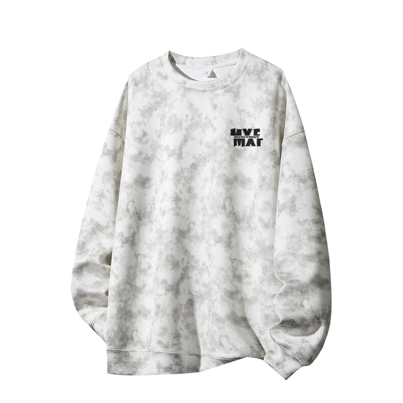 得物供货、重磅420克现货麂皮绒扎染卫衣HD019-1-LY25174ZR-P35，男装卫衣，电商019-1