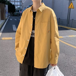 春夏季新款衬衫潮流慵懒男方领宽松型衬衫C521P30图片