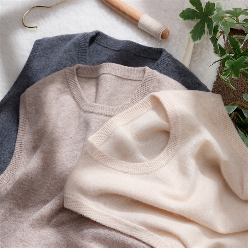 儿童羊毛针织无袖马甲男女童新款圆领坎肩宝宝打底衫，童装毛衣，初丹羊绒童装