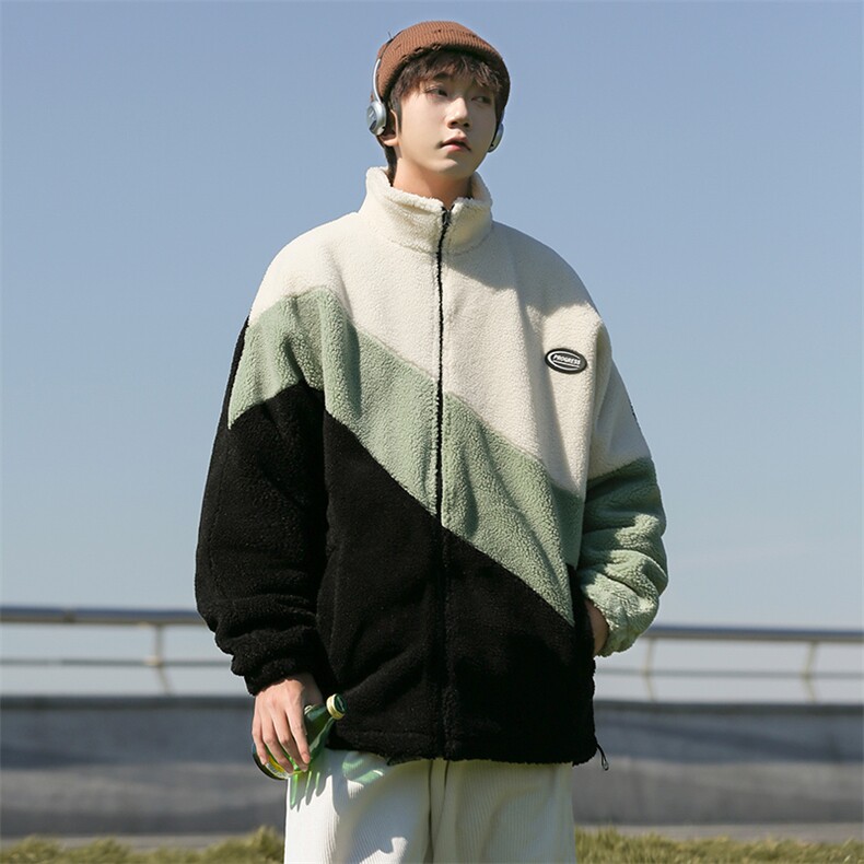 数据新款冬季加绒加厚棉服羊羔绒开衫百搭青少年外套男MY105P95，男装夹克，电商A086