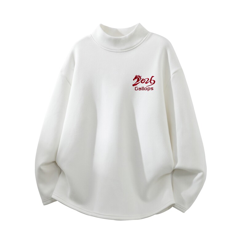 现货/新款重磅半高领刺绣德绒长袖B219A-DR2509-P25/DR2509JR-P35，男装卫衣，电商B219A