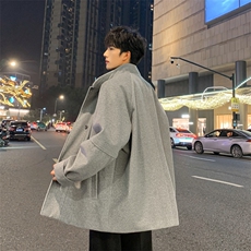 加棉加厚毛呢大衣短款风衣外套504-F23-P85控128(加棉P95控138)，男装毛呢大衣，星座504