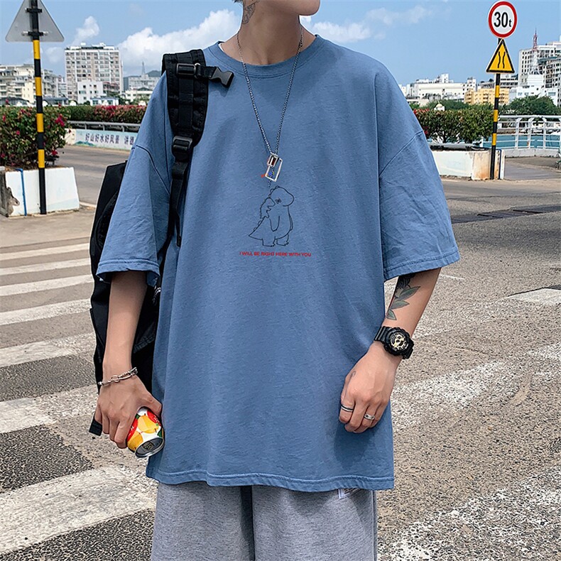 DX17140-P20纯棉短袖t恤男大码半袖打底衫宽松体恤衫港风,男装T恤,电商A040
