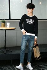 秋季男水洗全棉套头青春卫衣703-W02，男装卫衣，星座703