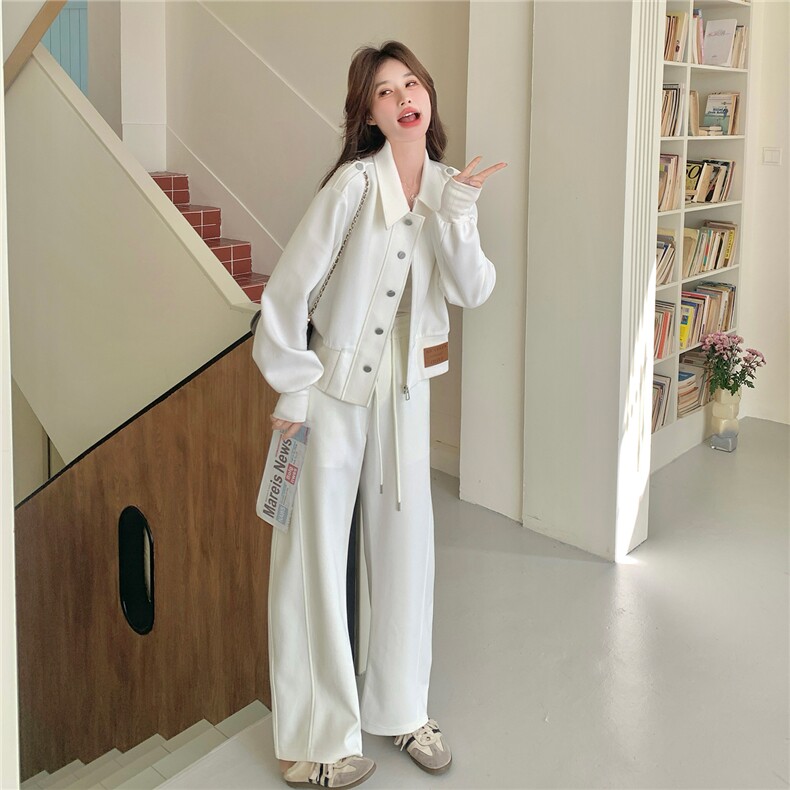 现货春装曼巴棉韩系外套阔腿裤休闲套装2602P195K315,女装套装/套裙,2C219
