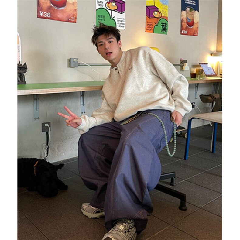 常规套头宽松型休闲青少年美式加绒刺绣亨利领卫衣春秋W188,男装卫衣,星座1116A（原606A-3）