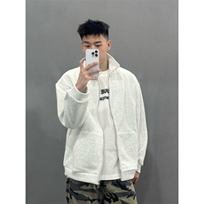 YK86030-P4550%棉50%聚酯纤维加厚420克重磅开衫卫衣外套，男装夹克，电商A086-1