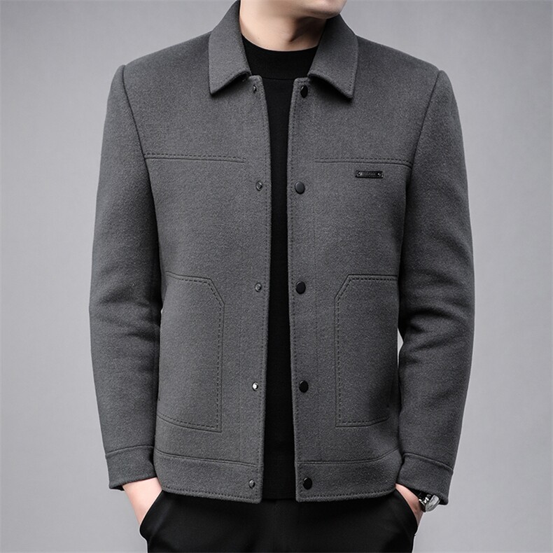 B82315鹅绒内胆可脱卸男士毛呢外套羽绒服商务精品,男装羽绒服,钱塘207-3
