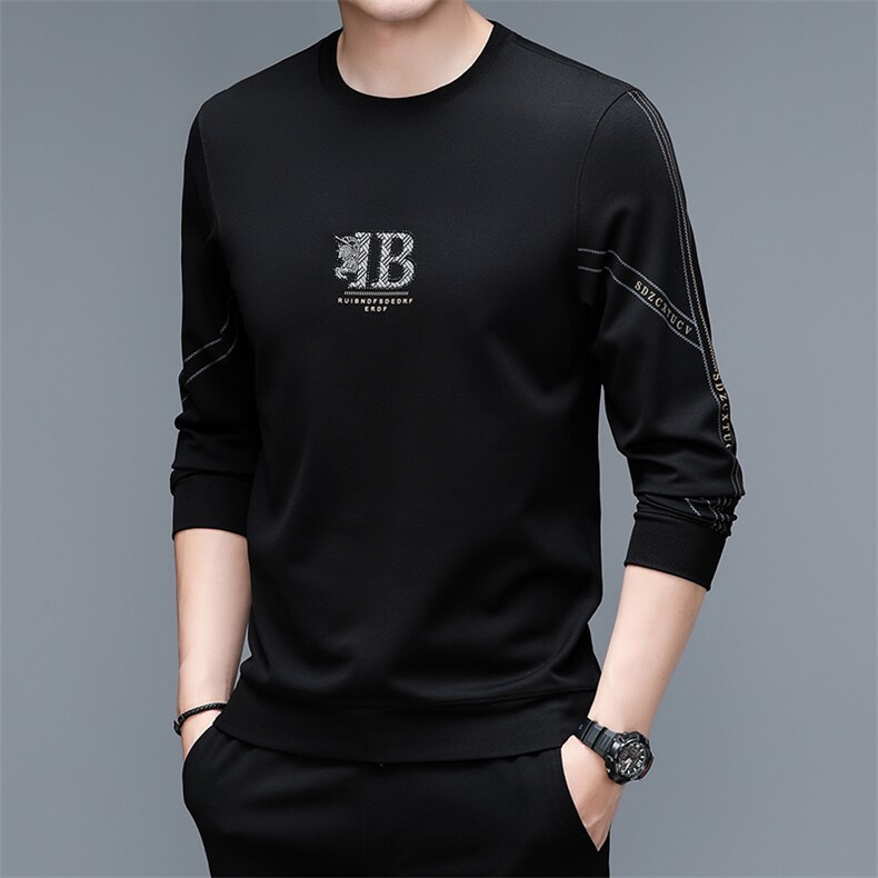 BSS090秋季新款2023年男士休闲圆领卫衣长袖套头外套时尚P50,男装卫衣,电商B360