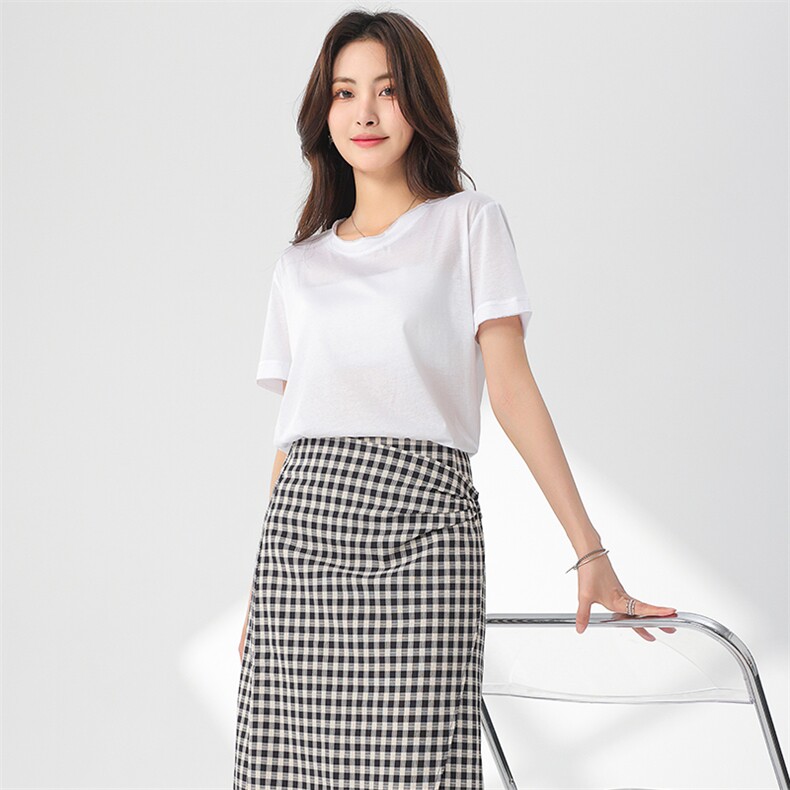 帕什25夏季新款T恤毛边基础款棉亚麻百搭上衣TC-2353,女装T恤,拓晨羊绒