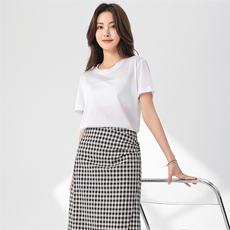 帕什25夏季新款T恤毛边基础款棉亚麻百搭上衣TC-2353，女装T恤，拓晨羊绒