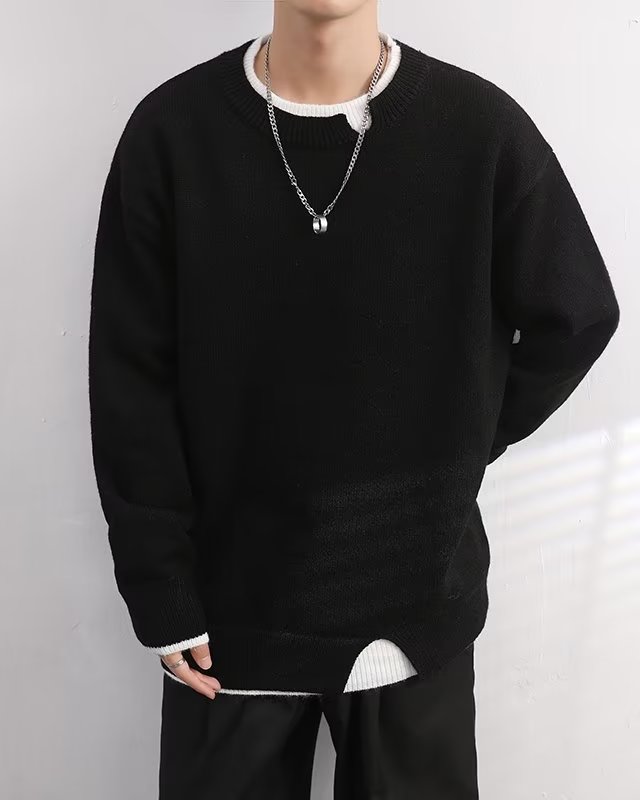 双层领假两件毛衣M2313P53,男装针织衫/毛衣,星座1116-2