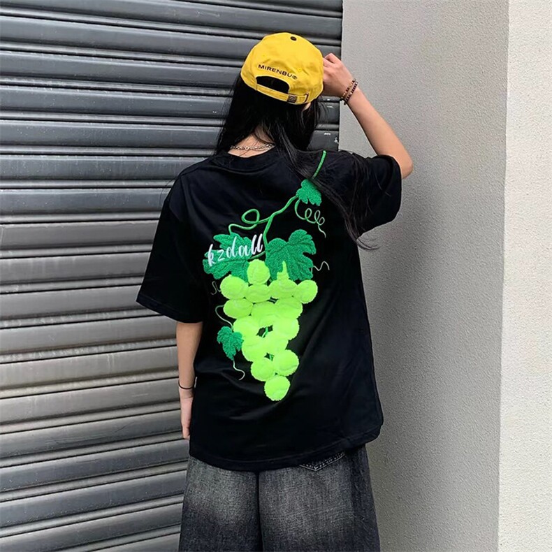 特殊工艺网球毛巾刺绣高品质260克双纱纯棉美式高街短袖T恤,男装T恤,电商A486-1