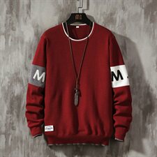毛衣男韩版ins潮牌衣服秋冬宽松套头圆领针织百搭上衣男DF117T，男装针织衫/毛衣，电商A102
