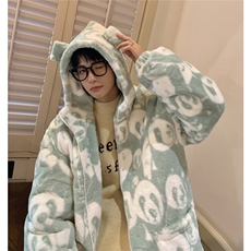 港风羊羔毛棉衣女连帽毛绒棉服男外套男8701P105控138，男装棉衣，星座226-1